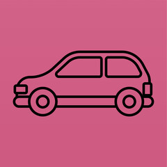 Flat monoline car icon element asset design