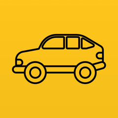 Flat monoline car icon element asset design