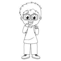 coloring boy cartoon