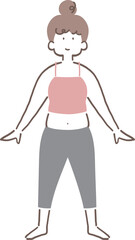 ぽっちゃりした体型の女性のイラスト素材