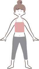 女性の全身イラスト素材