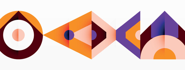 Colorful circle and triangle abstract background. Template for wallpaper, banner, presentation, background