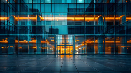 Modern commercial building in night