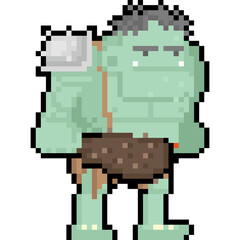 Fototapeta premium Pixel art cartoon troll character
