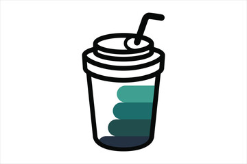 Coffee Cup icon filled with iced vector illustration on white background