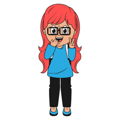 cute girl cartoon