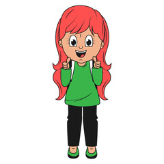 cute girl cartoon