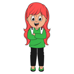 cute girl cartoon
