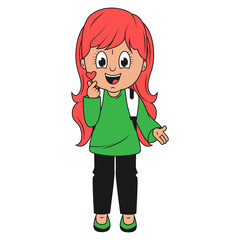 cute girl cartoon