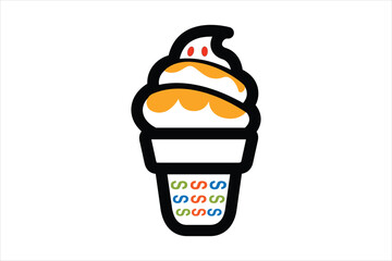 ice cream color icon vector illustration editable bold outline