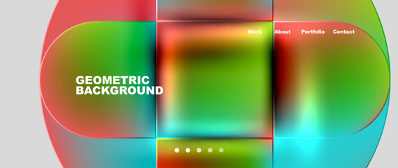 Geometric abstract glassmorphism with circles and squares. Vector Illustration For Wallpaper, Banner, Background, Card, Book Illustration, landing page