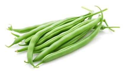 Fototapeta premium Green beans on a white background