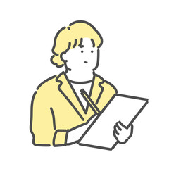 診察をする女性医師のイラスト