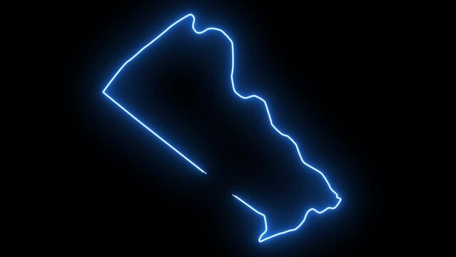 map of Doylestown in Pennsylvania with a blue glowing neon effect
