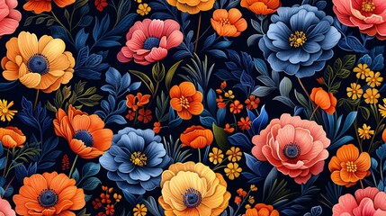 Unique digital print designs for fabric and home decor, featuring handcrafted motifs and bold floral and geometric patterns.