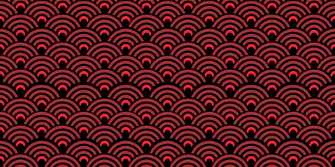 Seamless japanese waves pattern vector