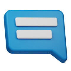 comment 3d icon isolated on the transparent