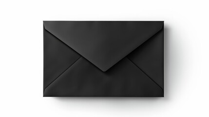  A black envelope with a white background. accessory on white background. 