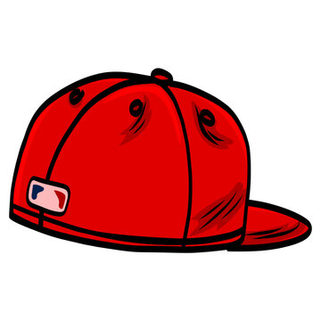 recommend clip art: Red Baseball Hat Backward Fitted Cap Vector Illustration