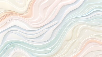 Develop an abstract background featuring wavy patterns in pastel shades, white background
