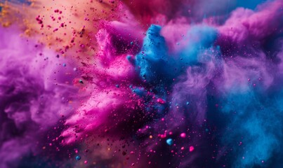 Fototapeta premium vibrant explosion of colorful powder in the air