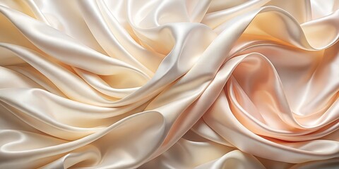 Fototapeta premium Luxurious Peach and Pink Silk Satin Fabric Background. Perfect for: Baby Birthdays, Newborn Announcements, Weddings, Luxury product displays, Elegant invitations, Baby shower decor.