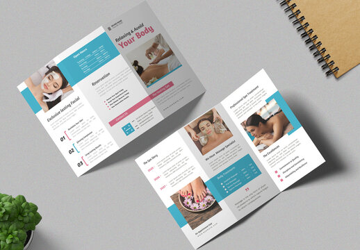 Body Massage Trifold Brochure Template Layout