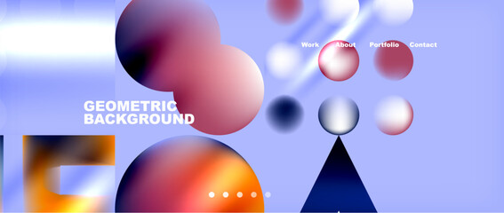 Various colorful geometric shapes abstract web template with gradients and light blur effects. Vector Illustration For Wallpaper, Banner, Background, Card, Book Illustration, landing page