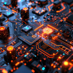 Fototapeta premium computer technology futuristic elements