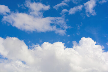 Blue sky and white clouds.