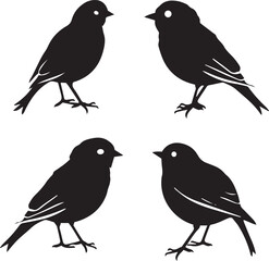 Set of birds silhouette vector