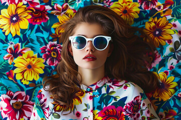 portrait of a woman in sunglasses ai generative 