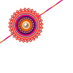 Beautiful Flower Rakhi Isolated on Png Background for Happy Rakhi Festival.