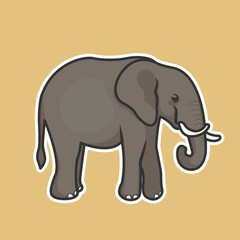 Elephant Vector Cute Illustration