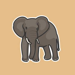 Elephant Vector Cute Illustration