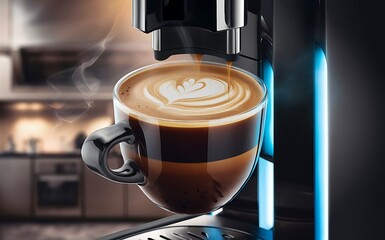 Hot drink coffee from the machine