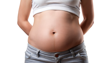 A person in jeans showing off a belly figure