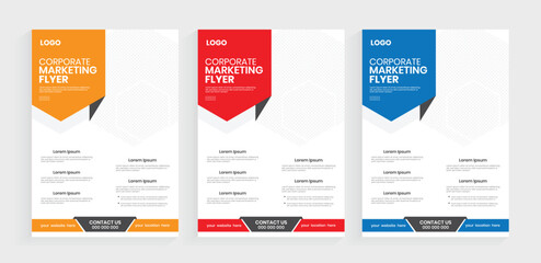 Modern a4 flyer design, Creative handout, poster design, and door hanger print layout. Marketing pamphlet layout design.