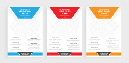 Modern a4 flyer design, Creative handout, poster design, and door hanger print layout. Marketing pamphlet layout design.