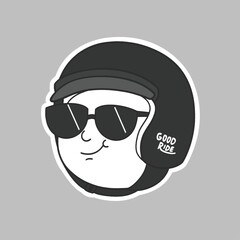 Wearing Helmet Vector Cute Illustration