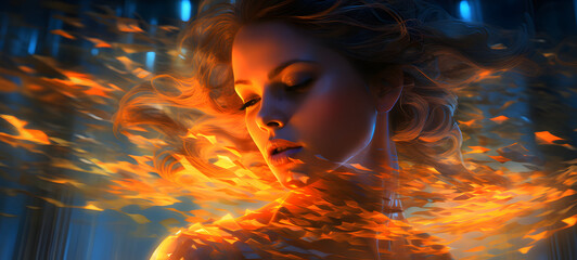 The swimming pool is shown In the middle of the photo beauty women, ai generative