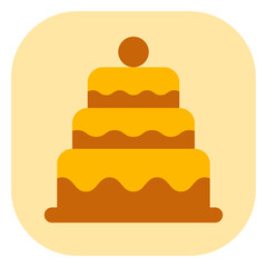 Editable party cake, wedding, birthday vector icon. Bakery, cooking, food. Part of a big icon set family. Perfect for web and app interfaces, presentations, infographics, etc