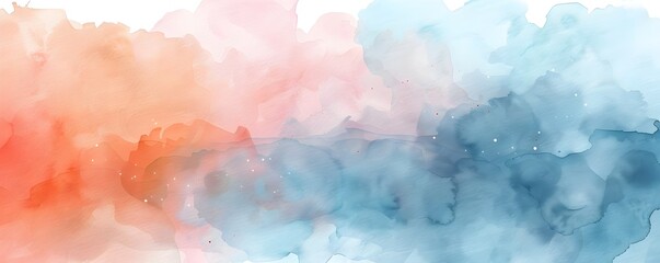 Soft Watercolor Frame with Organic Brush Strokes and Pastel Hues for Concept or Design