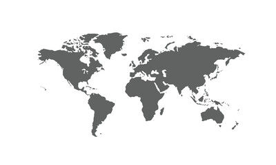 Map of world isolated on white background. for website layouts, background, education, precise, customizable, Travel worldwide, map silhouette backdrop, earth geography, political, reports.