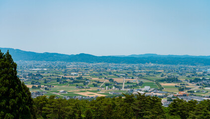 Tonami Plain in Toyama, Japan. Scattered Villages....