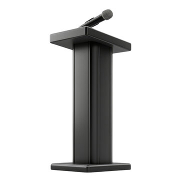 recommend clip art: Black Podium With Attached Microphone For Public Speaking Clipart On Transparent Background