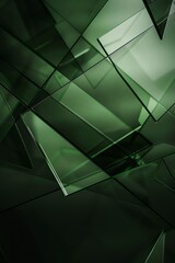 glass tangram background abstract architectural very dark green gradients, for mobile phone background, aspect ratio 2:3