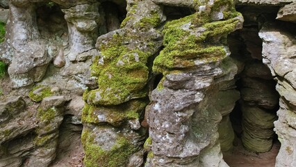 Eroded Sandstone Limestone Formation Stalactite Column Rocks