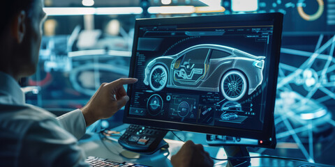 A person using an interactive online buying experience portal for a car purchase