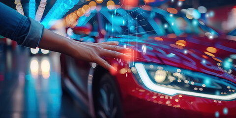 A person using an interactive online buying experience portal for a car purchase